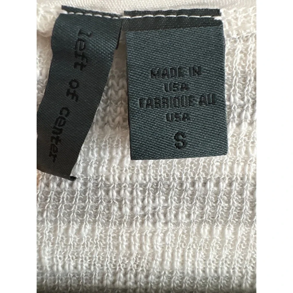 Anthropologie Left of Center Gray White Stripe Lightweight Sweater Womens Size S
